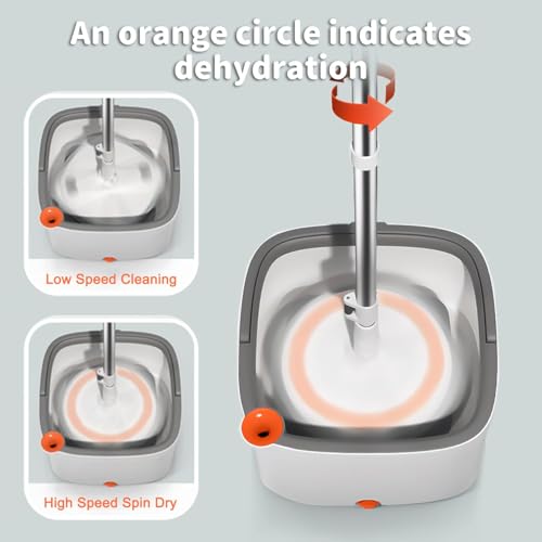 Spin Mop and Bucket Set with Self Separation Dirty and Clean Water System