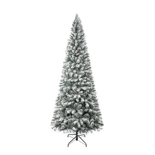 Salzburg 6.5ft Frosted Prelit Slim Artificial Christmas Tree with 864 Branch Tips