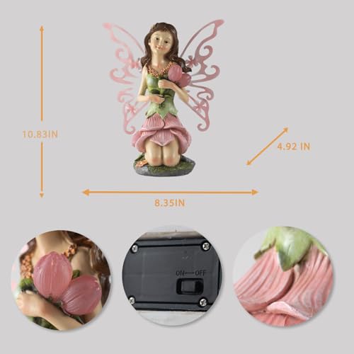 Solar Fairy Garden Statue Lights Outdoor Decor