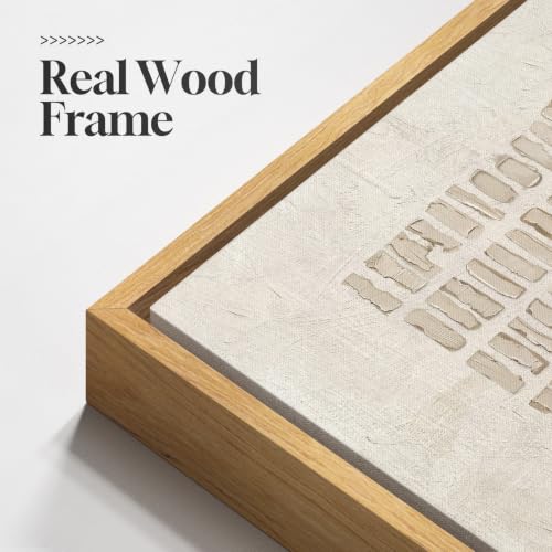 Extra Large Framed Neutral Beige Abstract Wall Art for Living Room