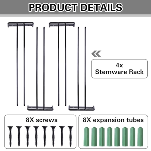 Baowenbei 11.8 Inch Wine Glass Rack (4 Count)