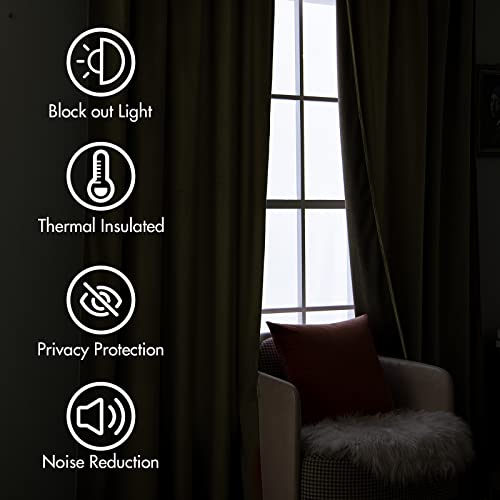 Fall Burnt Orange Velvet Blackout Curtains Pinch Pleat 52" Wx84 L