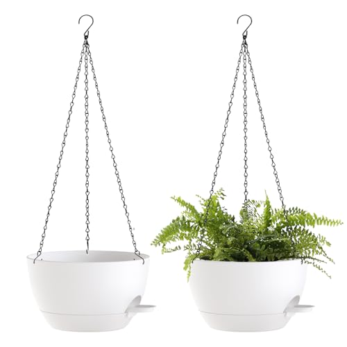 12 Inch Hanging Baskets 2 PC with Chains (2 Count)
