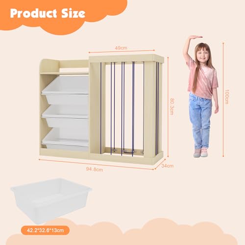 Kids Bookshelf Toy Storage w (4 Count)