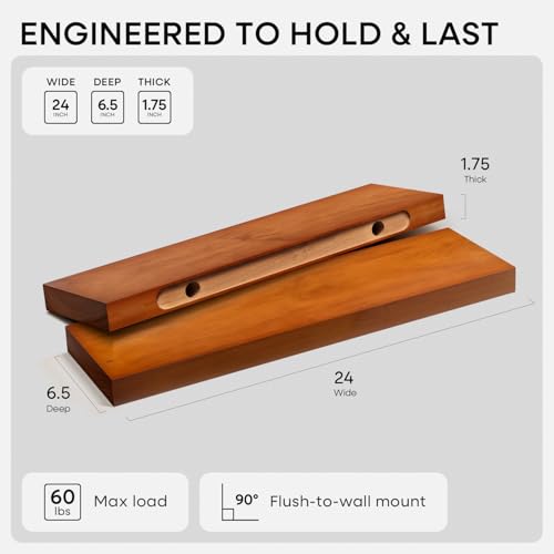 24 Inch Floating Shelves (3 Count)