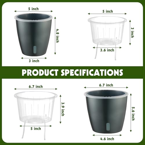 Self Watering Pots for Indoor Plants (6 Count)