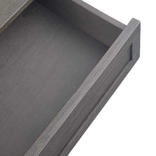 Monroe 38" Wide Solid Acacia Wood Square Coffee Table in Grey