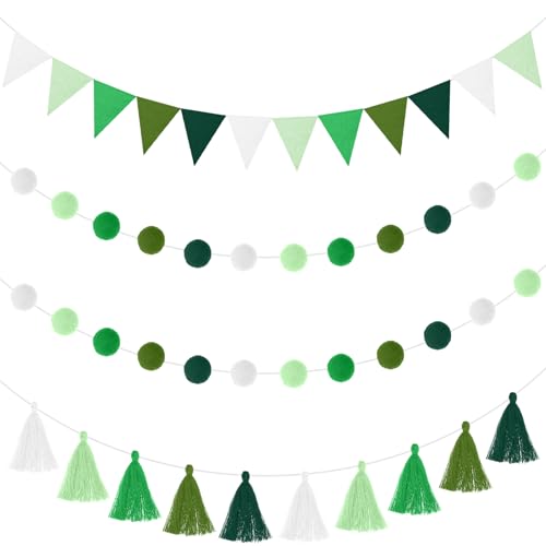 4 Pcs 9.8 ft Pom Pom Garland for Classroom Bulletin Board (4 Count)