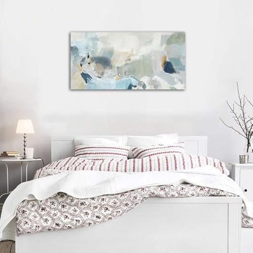 Abstract Canvas Wall Art Teal Abstract Pictures Canvas Painting Modern Bluish Green Canvas Prints Turquoise Artwork Wall Decor for Living Room Bedroom Home Office Wall Decoration 29" x 58"