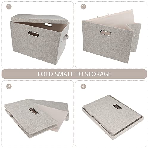 Large Quart Collapsible Stackable Storage Bins with Lids (3 Count)