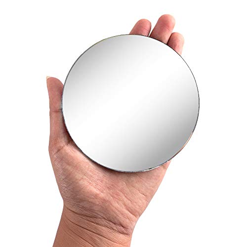 Round 4" Inch Glass Mirror Tiles Circles for DIY Arts & Crafts Projects (50 Count)
