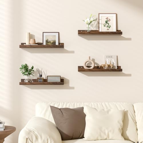 4 Pcs 15" Acrylic Shelves for Wall Decor and Display (4 Count)