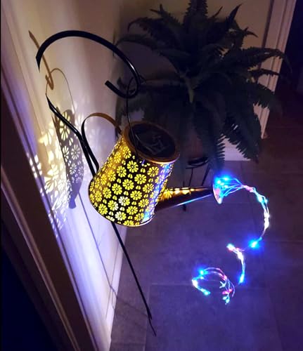 2 Pack Solar Watering Can Lights with Shepherd Hook (2 Count)