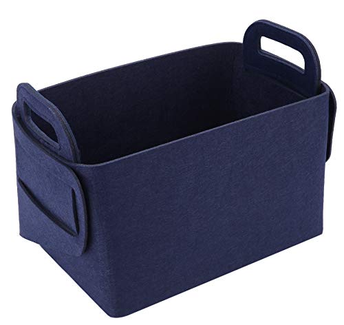 Storage Basket Felt Storage Bin Collapsible& Convenient Box Organizer with Carry Handles for Office Bedroom Closet Babies Nursery Toys Laundry