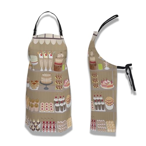 Aprons for Cooking for Women Cake Candy Sweet Women’s Apron for Kitchen Cooking Restaurant BBQ Painting Crafting Gardening 27”