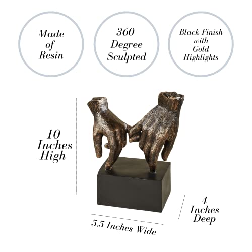 Lingering Hold Hands Table Sculpture Bronze