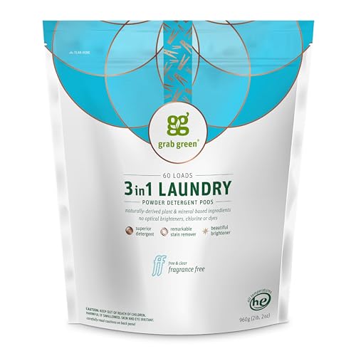 3-in-1 Detergent Laundry Pods, 60 Loads, Unscented (60 Count)