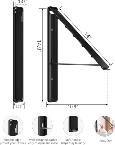 Clothes Drying Rack Wall Mounted (2 Count)