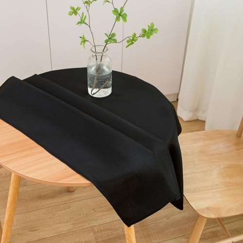 Small Square Tablecloth 36 x 36 Inch Black Fits 20