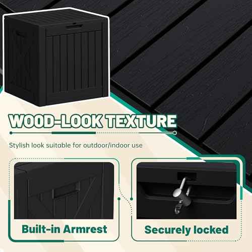 40 Gallon Deck Box Lockable Outdoor Storage Box Waterproof for Patio