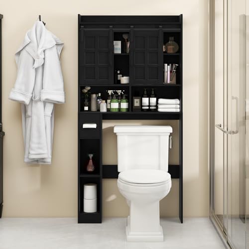 Over The Toilet Storage Cabinet with Sliding Doors