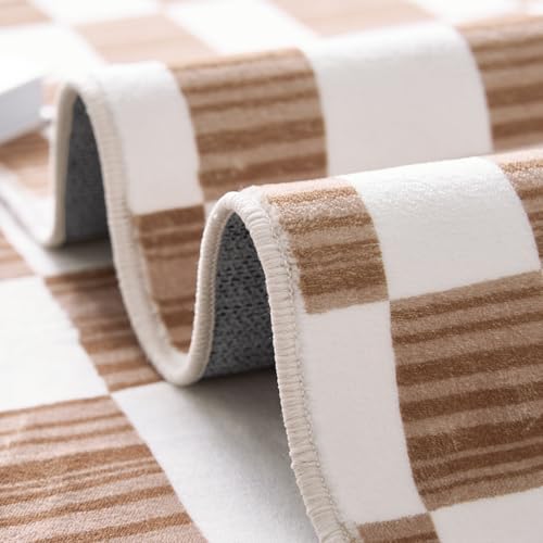 8x10 Area Rug Washable Modern Checkered Rug for Kids Room (80 Sq Ft)