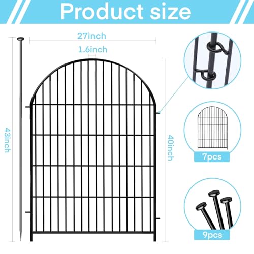 Tall Garden Fence with Gate 40 in