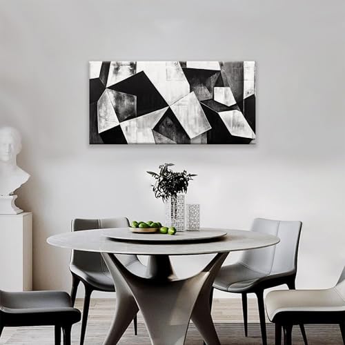 Black And White Wall Art Decor Canvas Art Wall Decor Minimalist Wall Art Geometric Color Block Canvas Artwork Paintings Wall Decor Modern Bedroom Art Office Home Decor Wall 20"X 40"