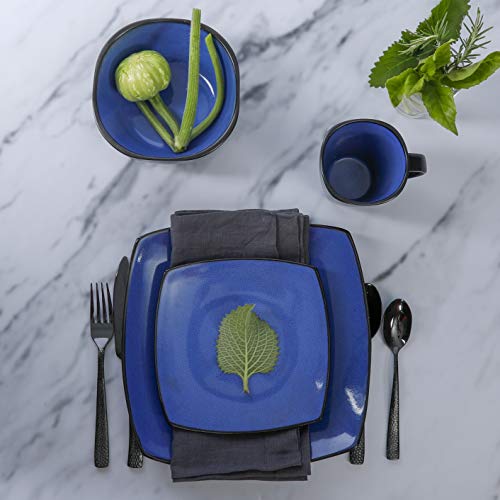 Soho Lounge Square Reactive Glaze Stoneware Dinnerware Set