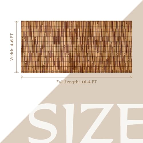 Natural Reed Fencing Roll 4.6x16.4FT Privacy Screen for Patio (150.656 Sq Ft)