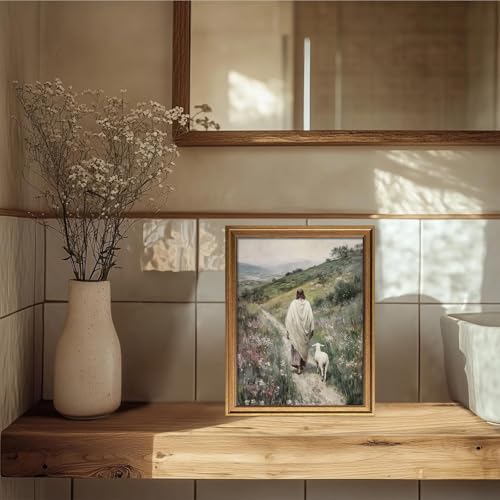 Gold Framed Good Shepherd Jesus Wall Art