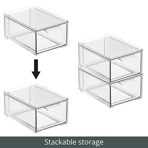 Stackable Storage Containers Box with Pull (2 Count)