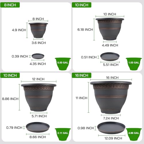 12 Inch Pots for Plants (4 Count)