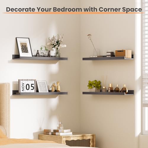 Floating Shelves for Wall Decor and Storage (6 Count)