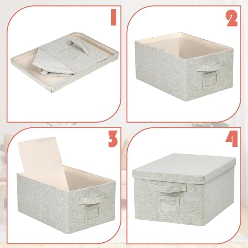 Storage Bins With Lids Closet Organizer Cabinet Box For Clothes (2 Count)