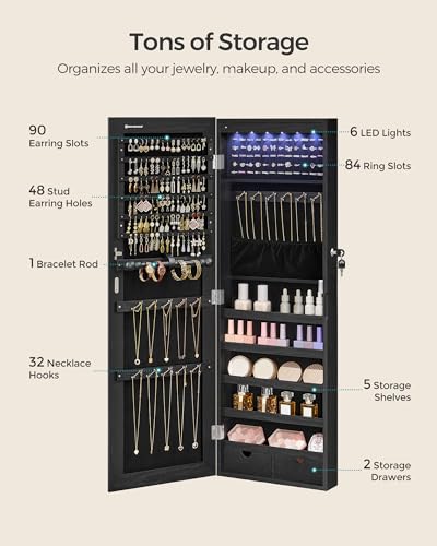 Mirror Jewelry Cabinet Armoire