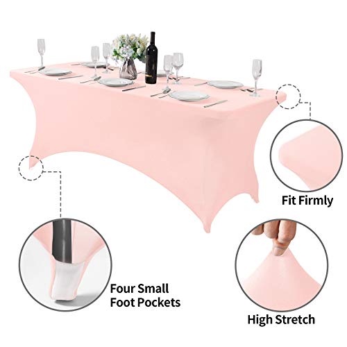 2Pack Spandex Table Cover for 6Ft or 4fT or 8ft Table Universal Fitted Stretch Tablecloth for Party (2 Count)