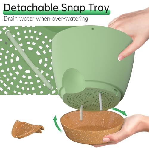 8 Inch Hanging Planters for Indoor Outdoor Plants (2 Count)