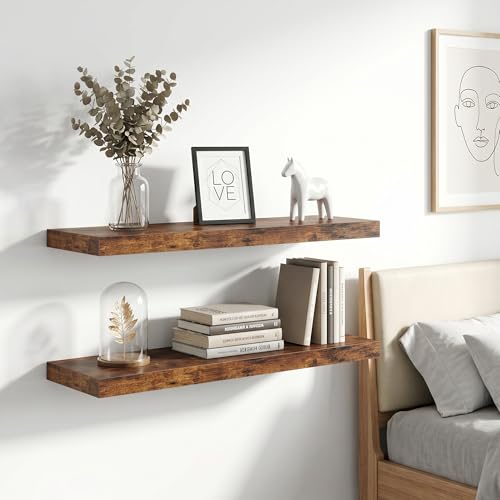 16 Inch Floating Shelves Wall Mounted for Display (2 Count)