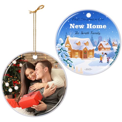 Personalized First Christmas in Our New Home Hanging Ornament 2025