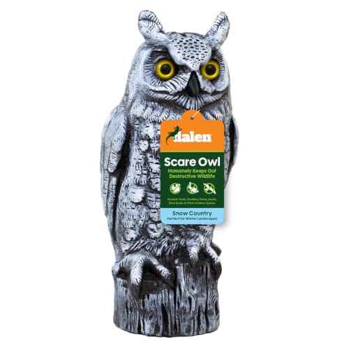 Fake Owl Decoy to Scare Birds Away from Gardens