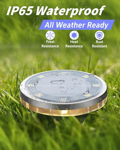 Solar Ground Lights Outdoor 12 Pack Waterproof (12 Count)