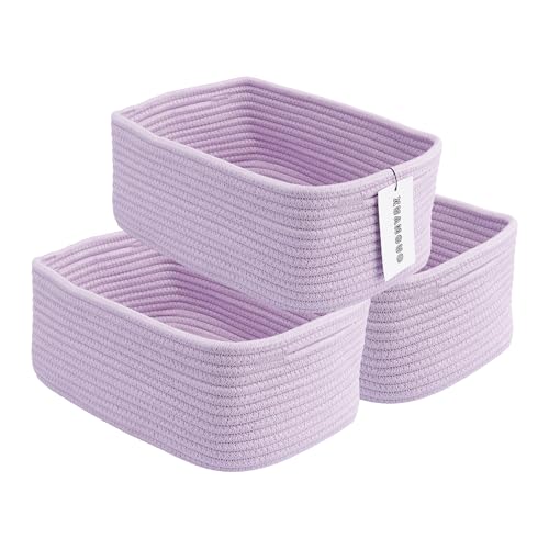 Small Woven Storage Baskets for Shelves (3 Count)