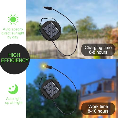 2Pack AA 600Mah Solar Lights Replacement Top for Outdoor Lantern Lights Waterproof for Garden (2 Count)