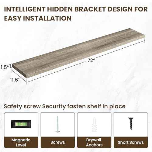 72 inch Floating Shelves for Wall