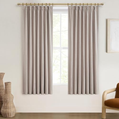 Textured Thick Burlap Cafe Small Bay Window Curtains 48 Inch Length