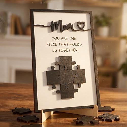 Wooden Mom You are the Piece that Holds Us Together Decor Sign