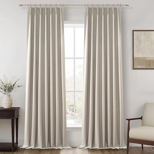 Extra Long Floor to Ceiling Pinch Pleat 108 Inch Curtains for Living Room 2 Panels Set (2 Count)
