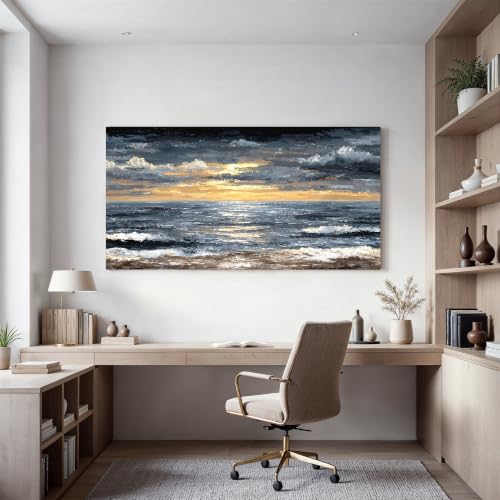 Canvas Wall Art Decor Wall Art Pictures for Living Room Abstract Coastal Wall Art Prints Modern Landscape Wall Art Decorations Abstract Canvas Art Wall Decor Bedroom Office Decor 20" X 40"