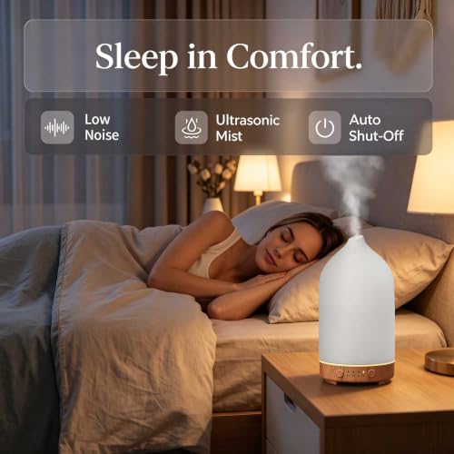 200ML Ceramic Essential Oil Diffuser for Home (2 Count)